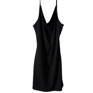 Forever 21 Draped Cowl Neck Mini Dress Medium Little Black Dress LBD Party